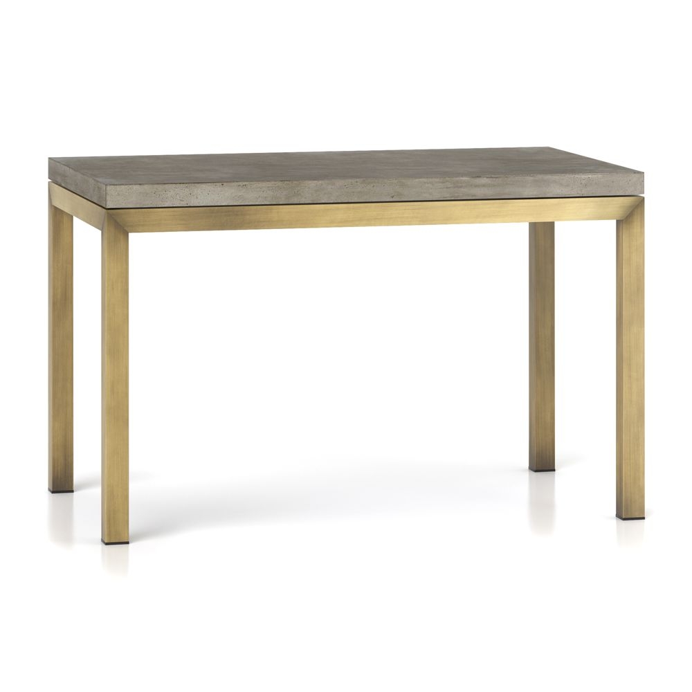 Parsons Concrete Top/ Brass Base 48x28 Dining Table - Image 0