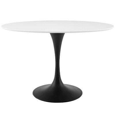 Hesson 48" Oval Wood Top Dining Table in Black White - Image 0
