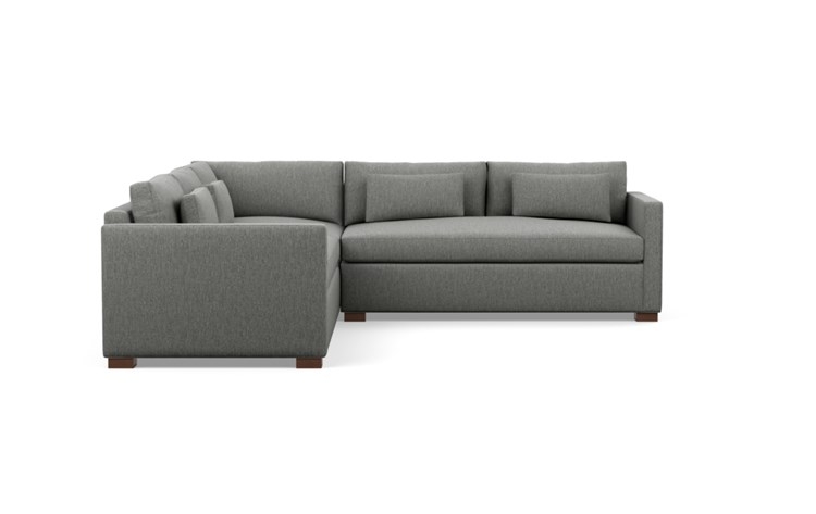 Charly Corner Sectional with Grey Plow Fabric and Oiled Walnut legs - Image 1