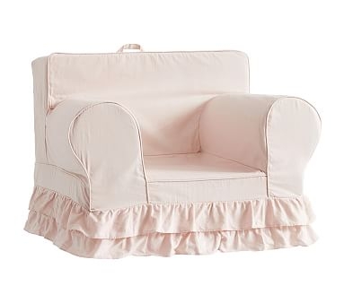 Blush Sateen Ruffle Anywhere Chair(R) Slipcover Only - Image 0
