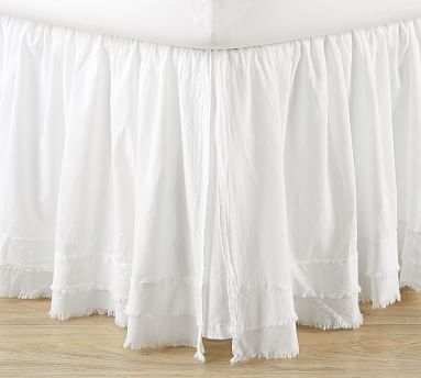 Ruffle Bedskirt, Queen, White - Image 0