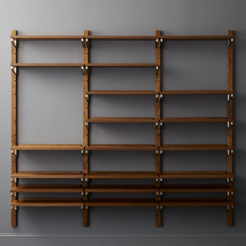 Walnut Modular Triple Shelf 88" - Image 6
