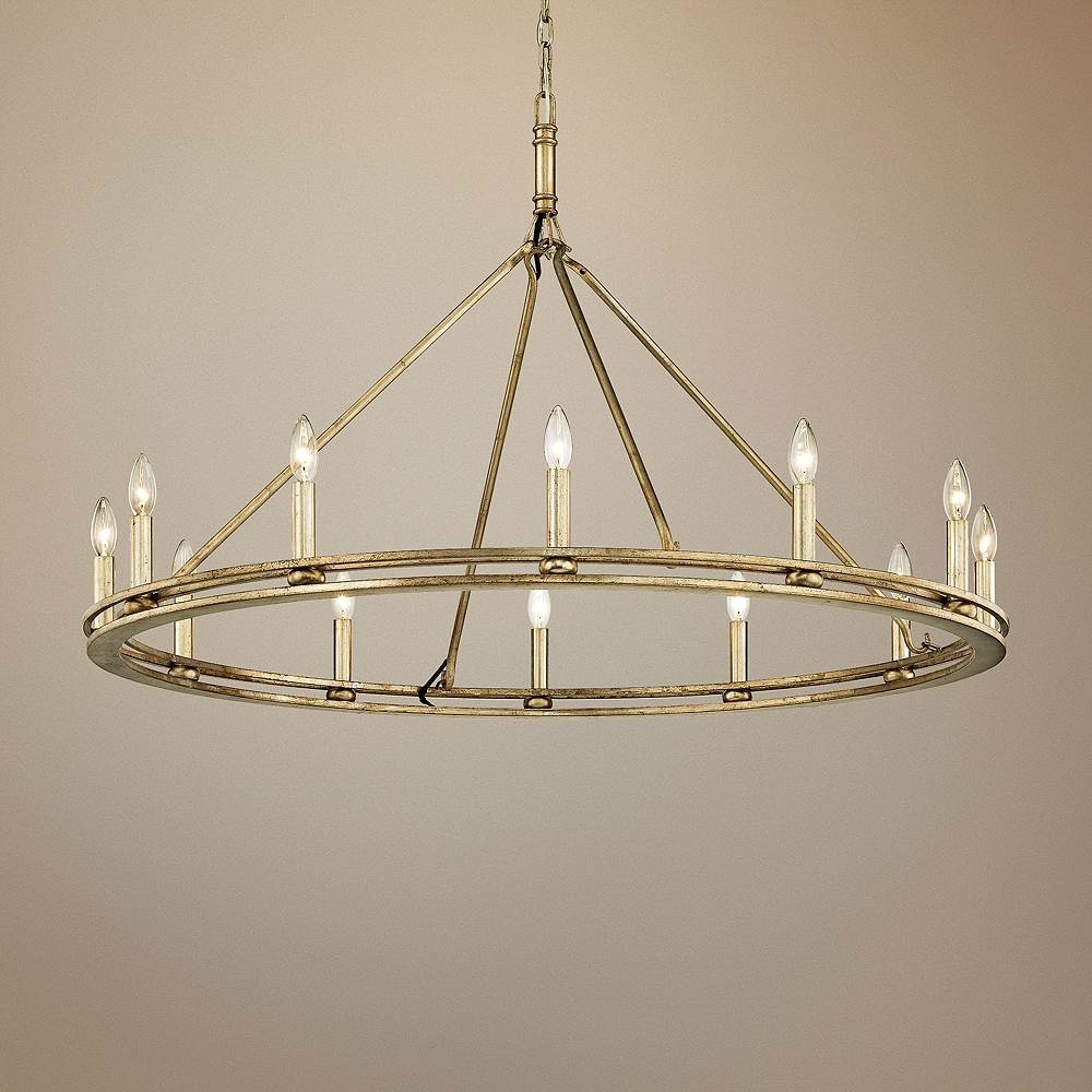 Sutton 44" Wide Champagne Silver Leaf 12-Light Chandelier - Style # 44Y29 - Image 0