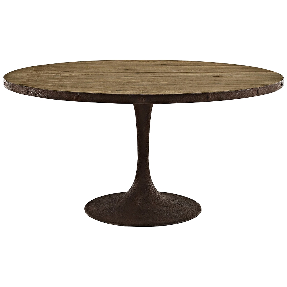 Drive 60" Wide Brown Large Round Dining Table - Style # 33R83 - Image 0
