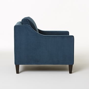 Paidge Chair, Poly, Linen Weave, Regal Blue, Taper Chocolate - Image 3