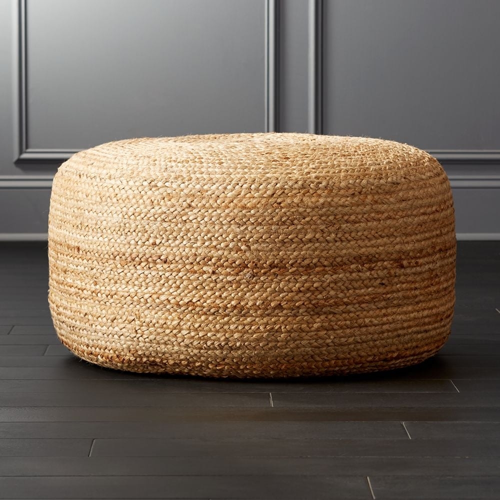 Braided Natural Jute Pouf Large 30" - Image 3