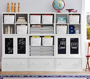 Cameron 2 Cubbies, 2 Cabinets, 2 Bookcase Cubbies, & 3 Drawer Bases, Simply White, UPS - Image 2