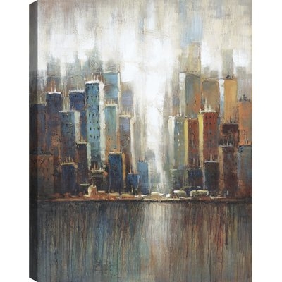 Landscape Art 'Cityscape III' Acrylic Painting Print on Canvas - Image 0