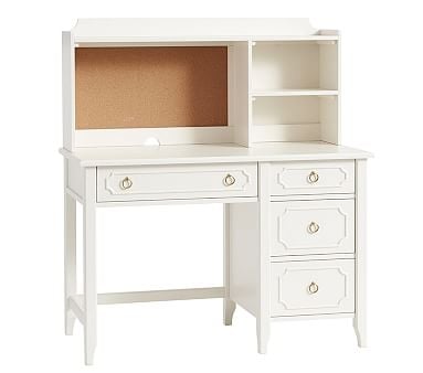 Ava Regency Storage Desk & Hutch Set, Simply White, In-Home Delivery - Image 0