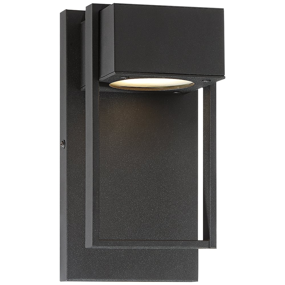 Possini Euro Pavel 9 1/2" High Black Dark Sky LED Outdoor Wall Light - Image 0