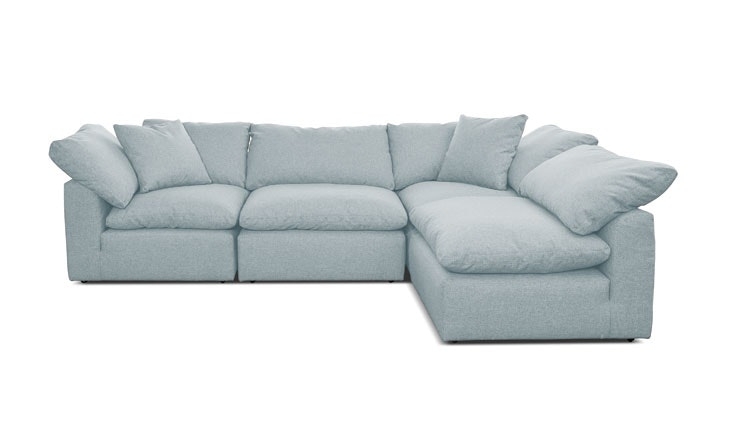Blue Bryant Mid Century Modern L-Sectional (4 piece) - Mixology Moonstone - Image 0