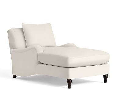 Carlisle Upholstered Chaise, Polyester Wrapped Cushions, Oatmeal Perforamnce Boucle - Image 0