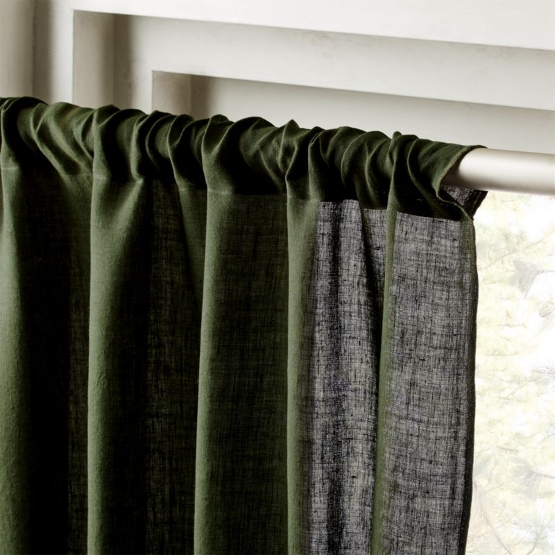 Forest Green Linen Curtain Panel 48"x84" - Image 3