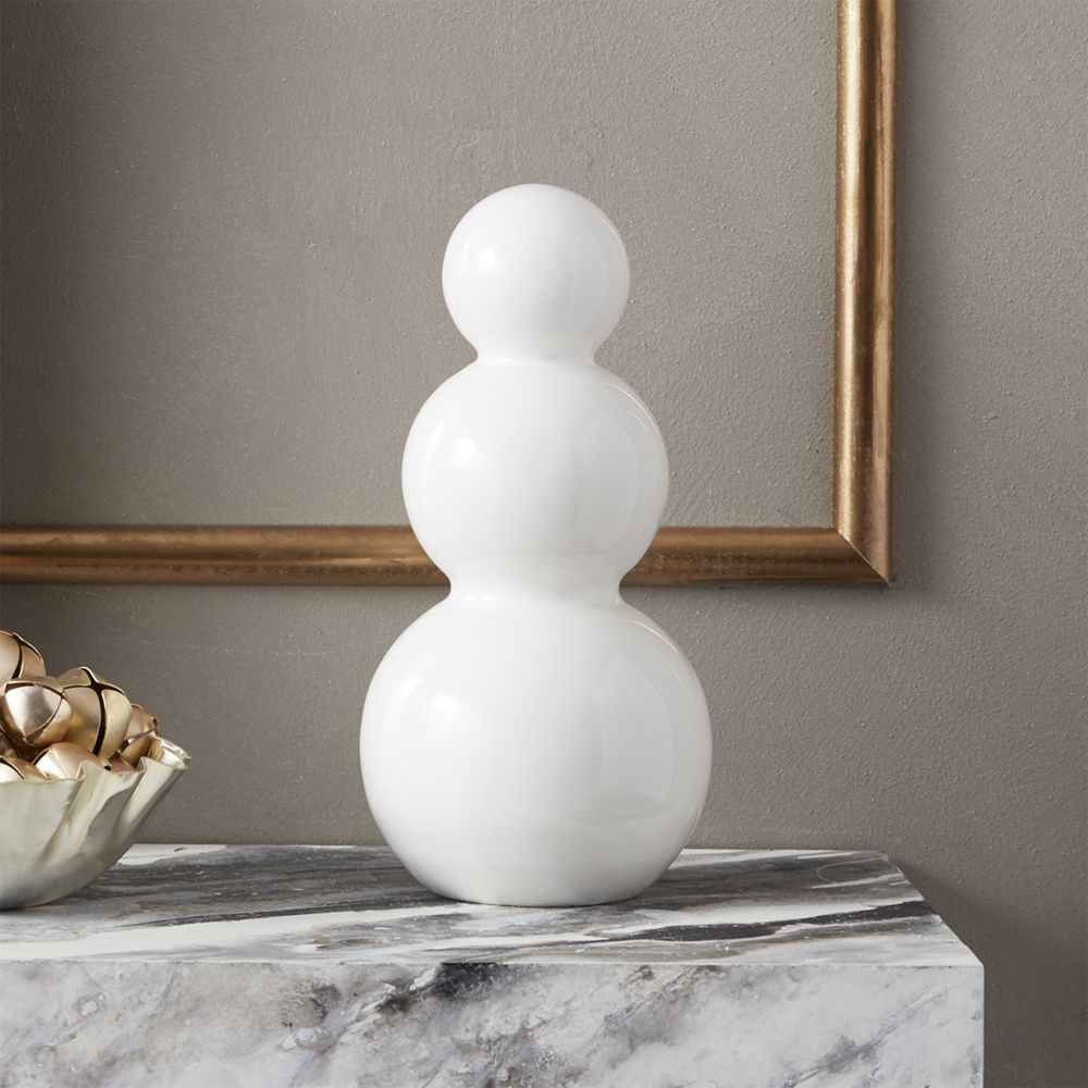 White Glass Holiday Snowman 4" - Image 0