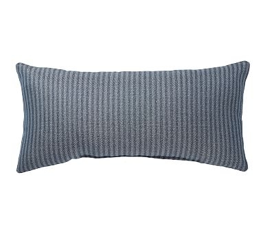 Sunbrella(R) Claremont Stripe Indoor/Outdoor Pillow, 12 x 24", Denim - Image 0