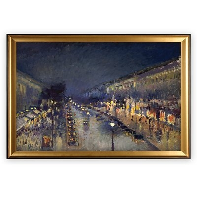 'The Boulevard Montmartre' by Camille Pissarro Wood Framed Oil Painting Print on Wrapped Canvas - Image 0