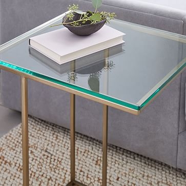 Streamline C-Side Table, Glass, Light Gold - Image 3