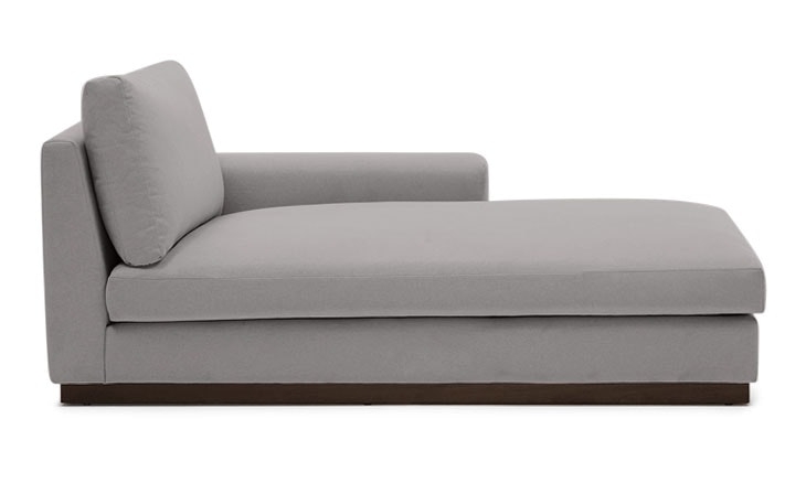 Gray Holt Mid Century Modern Single Arm Chaise - Taylor Felt Grey - Coffee Bean - Right - Image 1