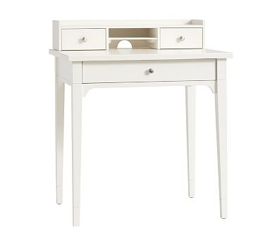 Morgan Simple Desk & Hutch Set, Simply White, UPS - Image 0