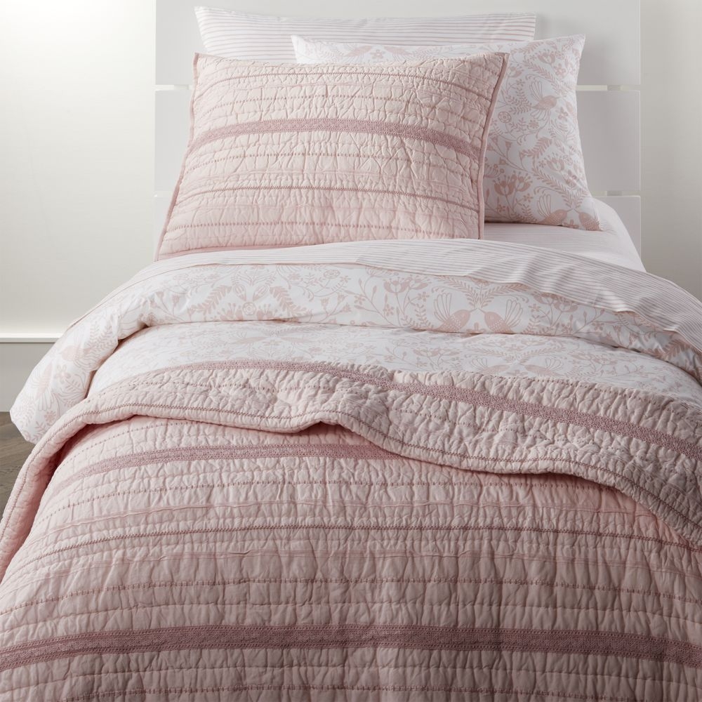 Organic Pattern Play Pink Floral Full/Queen Duvet Cover - Image 0