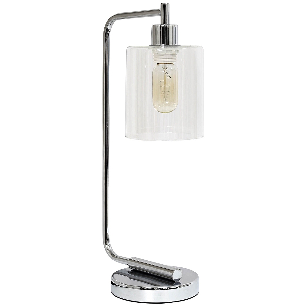 Simple Designs Bronson Chrome Lantern Desk Lamp - Image 0
