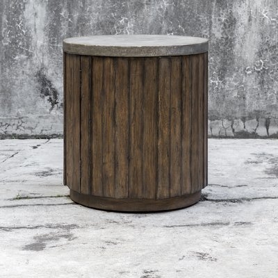 Florentine Wooden Drum End Table - Image 0