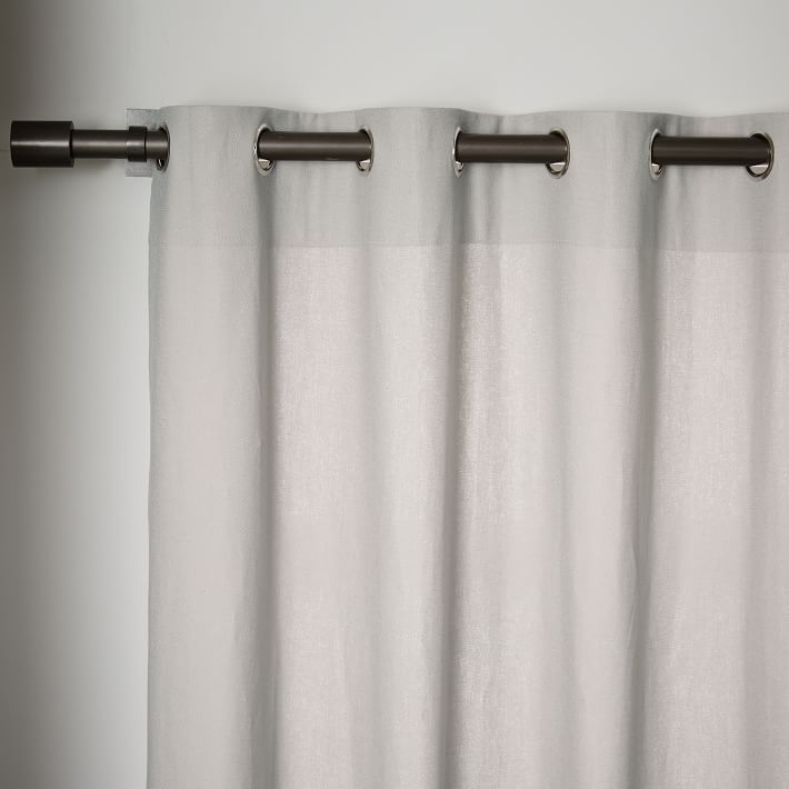 Linen Cotton Grommet Curtain - Platinum - 96" - Image 1