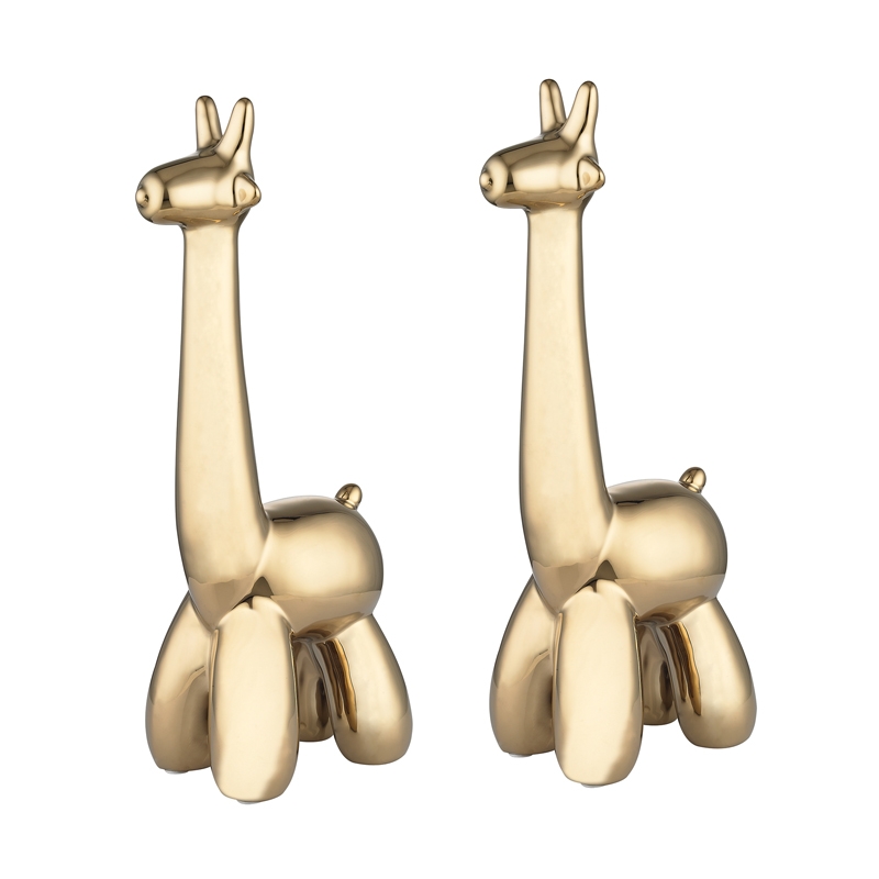 Gold Giraffe Sculpture - Set of 2 - Image 0