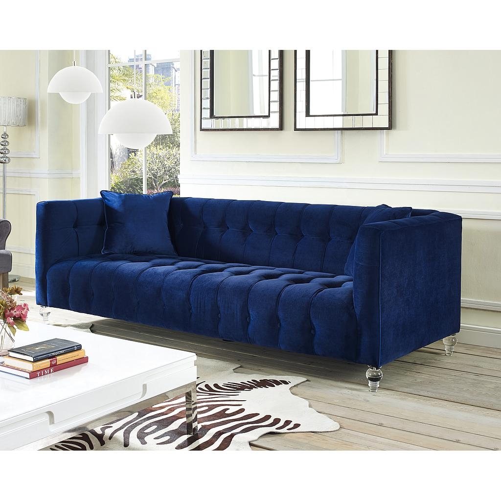 Bea Navy Velvet Sofa - Image 3