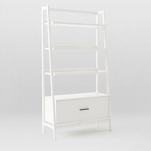 Mid-Century Bookshelf - Tall Wide - White - Image 0