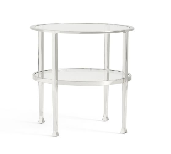 Tanner Round Side Table - Polished Nickel finish - Image 0