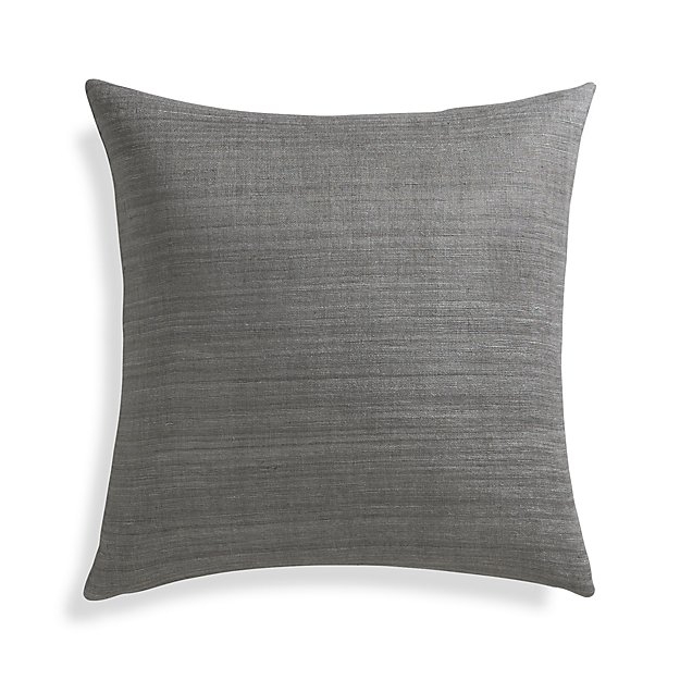 Michaela Smoke Grey 20" Pillow with Feather-Down Insert - Image 4