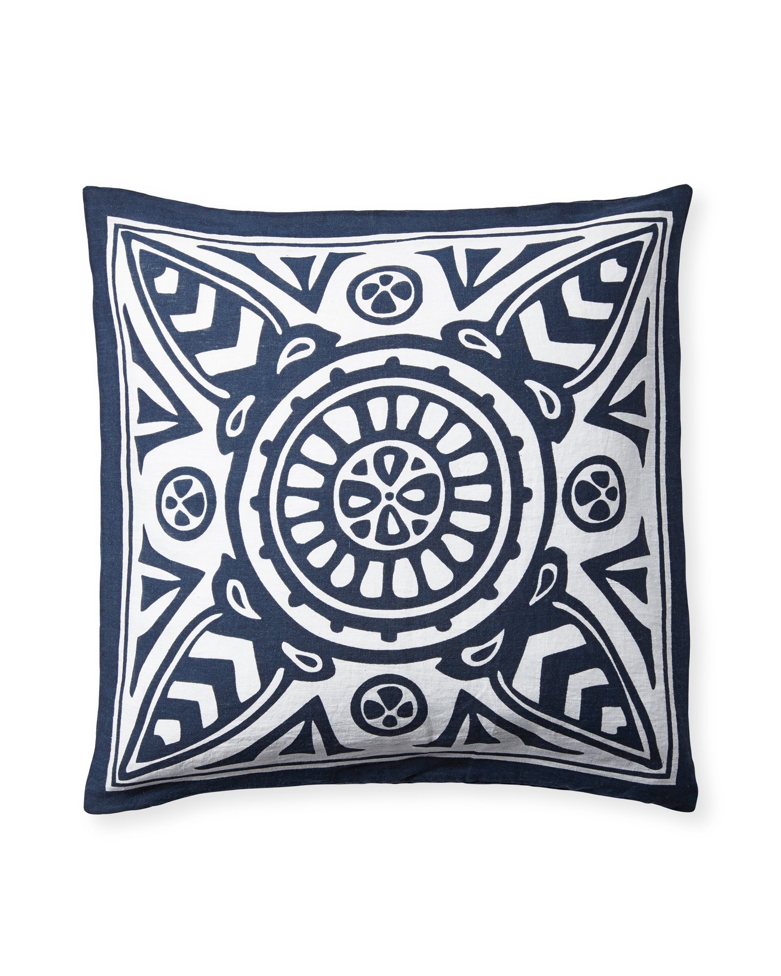 Medallion Metallic Pillow Cover - Navy-20''x 20''. - insert not included - Image 0
