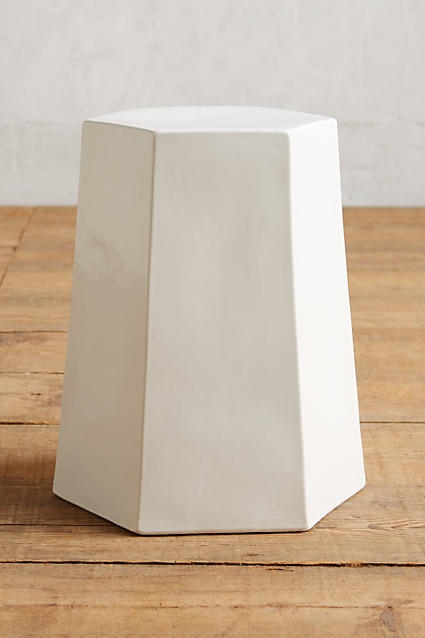 Calo Side Table, Hexagon seat - White - Image 0