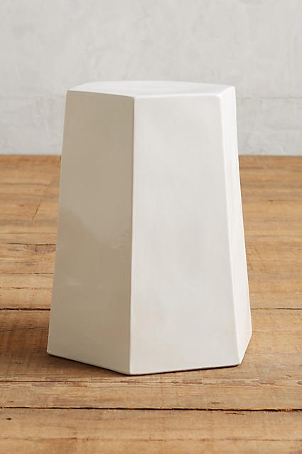 Calo Side Table, Hexagon seat - White - Image 1