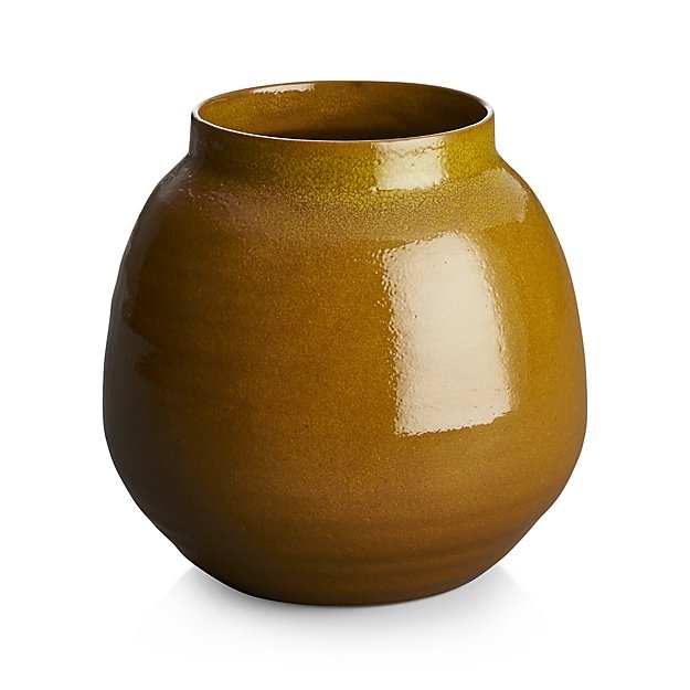 Ansley Medium Olive Green Ceramic Vase - Image 0