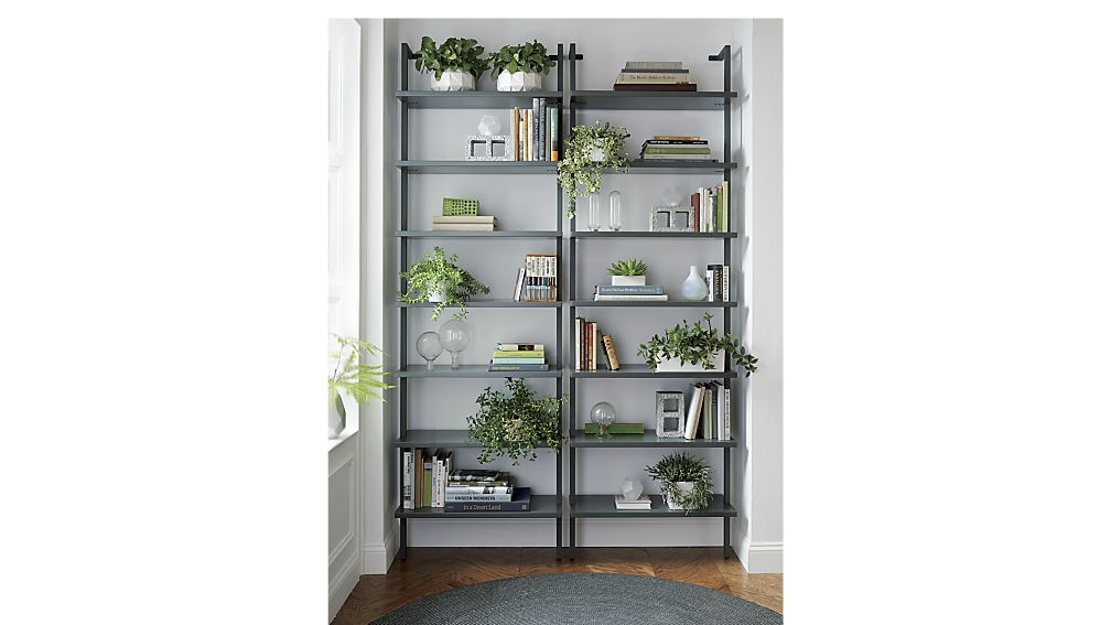 Stairway black 96" wall mounted bookcase - Image 3
