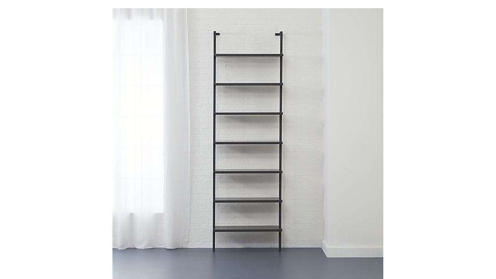 Stairway black 96" wall mounted bookcase - Image 6