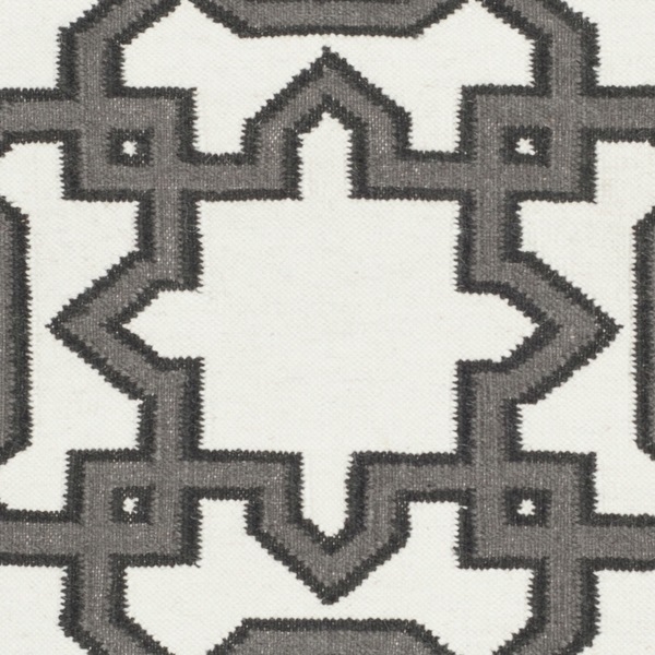 Handwoven Moroccan Reversible Dhurrie Ivory/ Grey Wool Rug (8' x 10') - Image 1