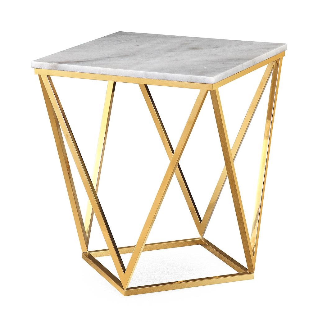 Langston White Marble Side Table - Image 0