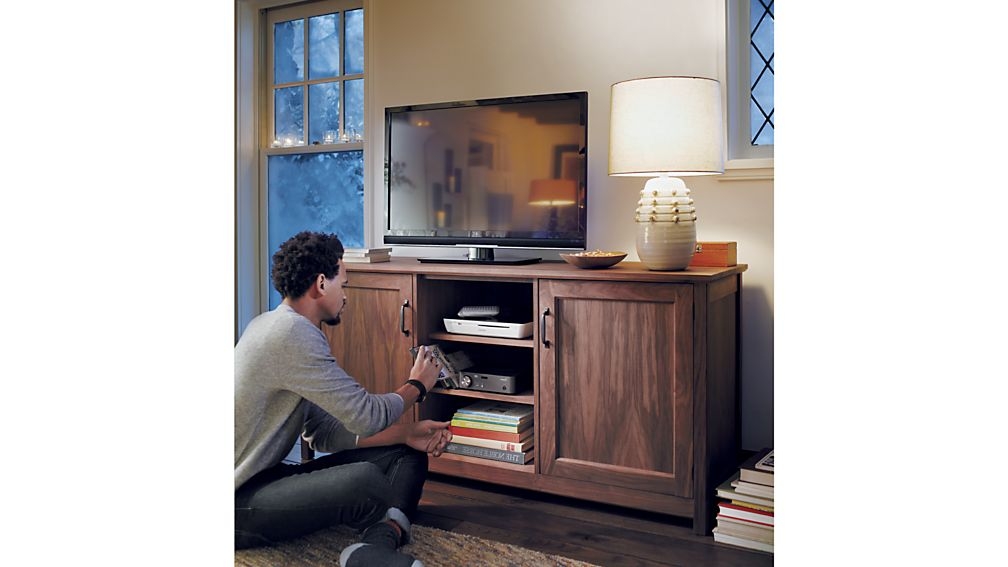 Ainsworth Walnut 64" Media Console with Glass/Wood Doors - Image 3