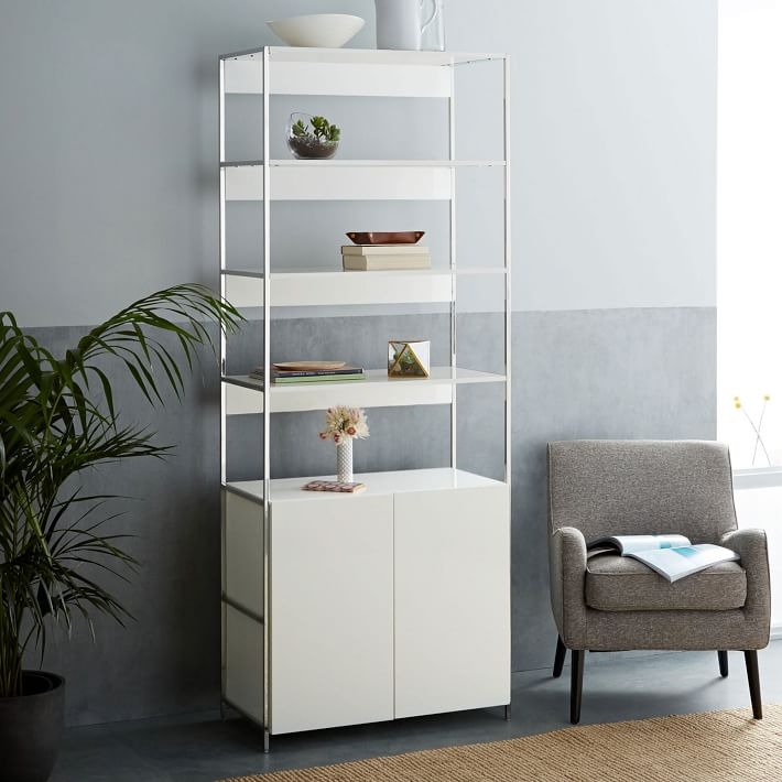 Lacquer Storage Bookshelf + Cabinet - 33" - Image 1