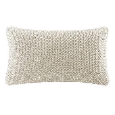 Bree Knit Lumbar Pillow Cover - Ivory - Image 0