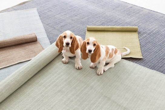 HERRINGBONE STONE WOVEN COTTON RUG - Image 2