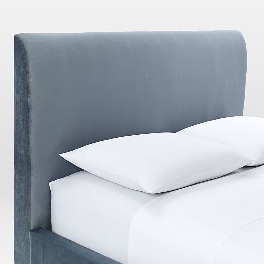 Deco Upholstered Bed - King, Luster Velvet, Steel Blue - Image 2