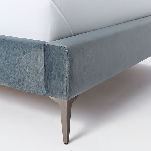 Deco Upholstered Bed - King, Luster Velvet, Steel Blue - Image 3