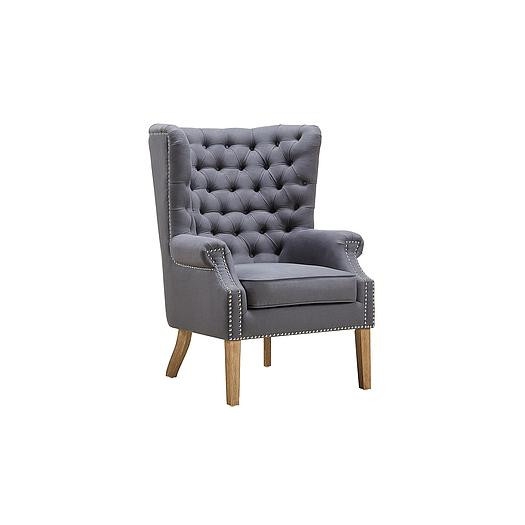 Abe Linen Wing Arm Chair by TOV - Image 0