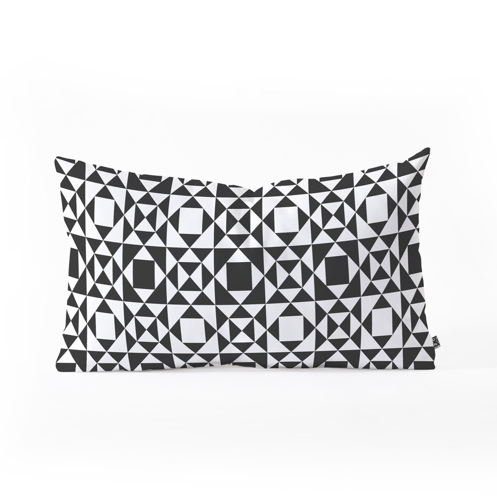 RHYTHM BLACK Oblong Throw Pillow - 23" x 14" - Polyester Insert - Image 0