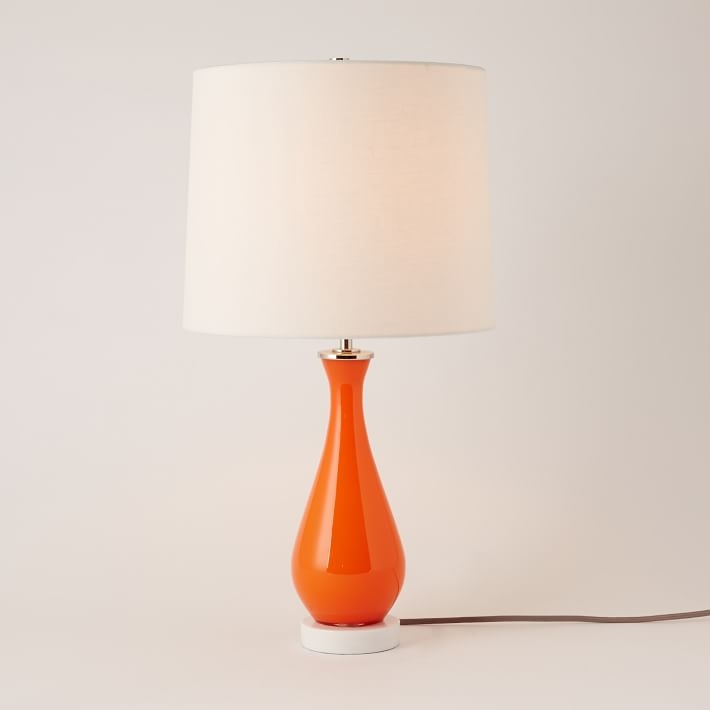 West elm + Rejuvenation Colored Glass Table Lamp - Orange - Image 0