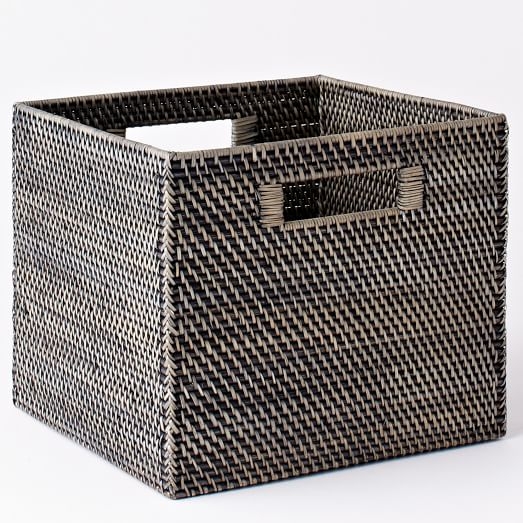 Modern Weave Storage Bin - Blackwash - Image 0